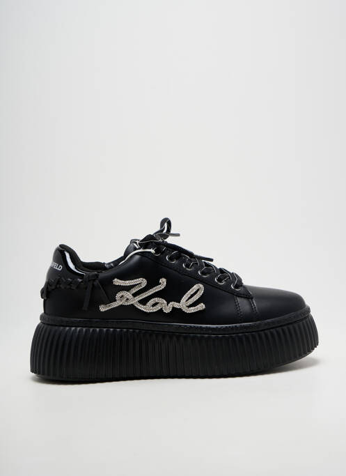 Adidași țesătură satinată toc de 4 la 6 cm negru KARL LAGERFELD femme