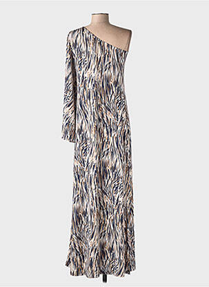 Rochie lungă mâneci lungi mâneci lungi bej AU SOLEIL DE ST TROPEZ femeie