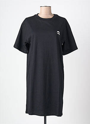 Rochie midi mâneci scurte mâneci scurte negru KARL LAGERFELD femme
