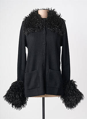 Vestă cu mâneci lungi guler rotund negru TWINSET femeie