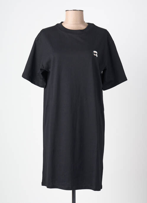 Rochie midi mâneci scurte mâneci scurte negru KARL LAGERFELD femme