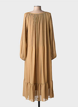 Rochie lungă mâneci lungi mâneci lungi maro ZEPELINE femeie