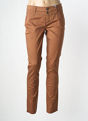 Pantalon slim țesătură poplin mărime normală maro STREET ONE femeie