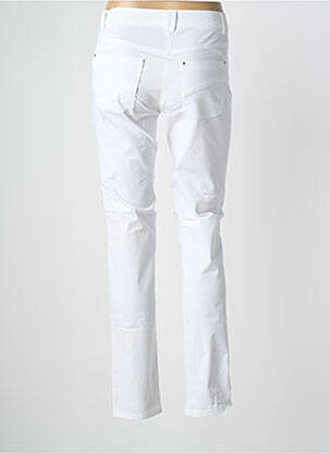 Pantalon slim țesătură poplin mărime normală alb BRANDTEX femeie