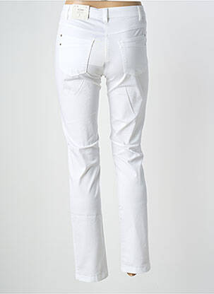 Pantalon slim țesătură poplin mărime normală alb BRANDTEX femeie