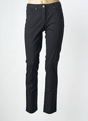 Pantalon slim țesătură poplin mărime normală negru BRANDTEX femeie