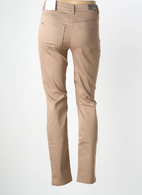 Pantalon slim țesătură poplin mărime normală maro BRANDTEX femme