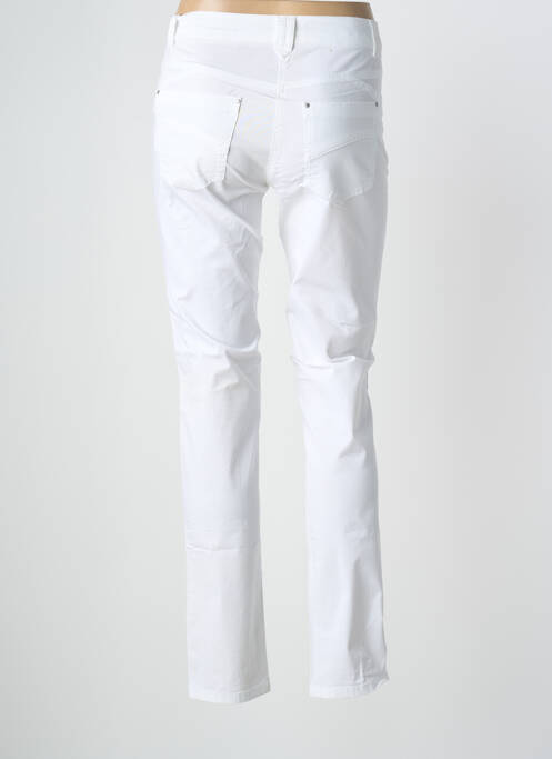 Pantalon slim țesătură poplin mărime normală alb BRANDTEX femme