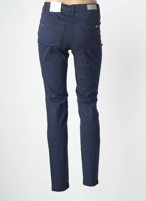 Pantalon slim țesătură poplin mărime normală albastru BRANDTEX femme