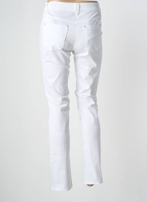 Pantalon slim țesătură poplin mărime normală alb BRANDTEX femme