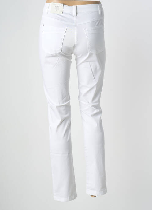 Pantalon slim țesătură poplin mărime normală alb BRANDTEX femme