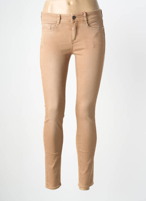 Pantalon slim țesătură poplin mărime normală maro STREET ONE femme