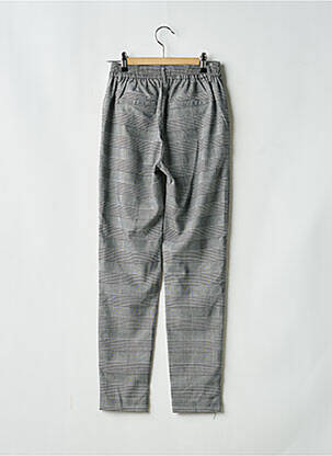 Pantalon drept buzunare talie elastică gri ONLY fată