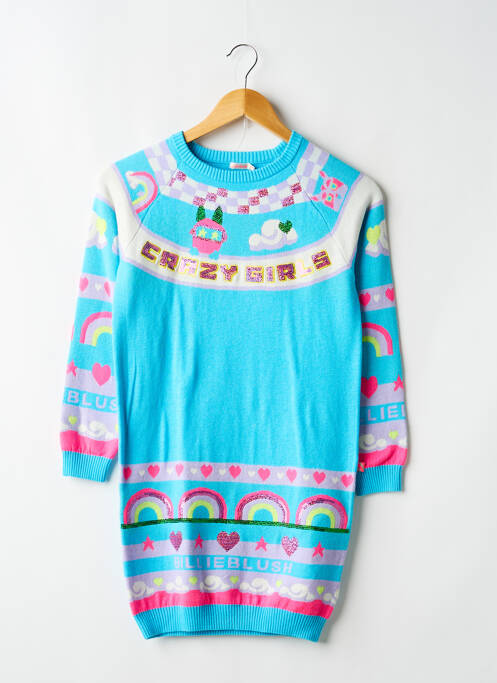 Rochie pulover strânsă pe partea de jos mâneci lungi albastru BILLIEBLUSH fille
