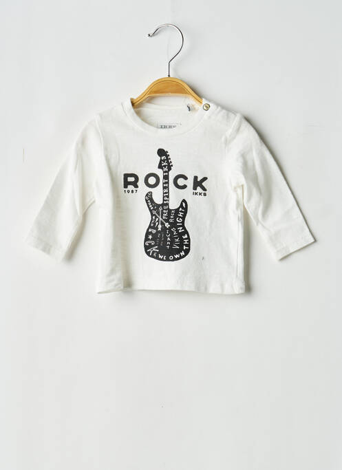 Tricou croială dreaptă mâneci lungi alb IKKS fille