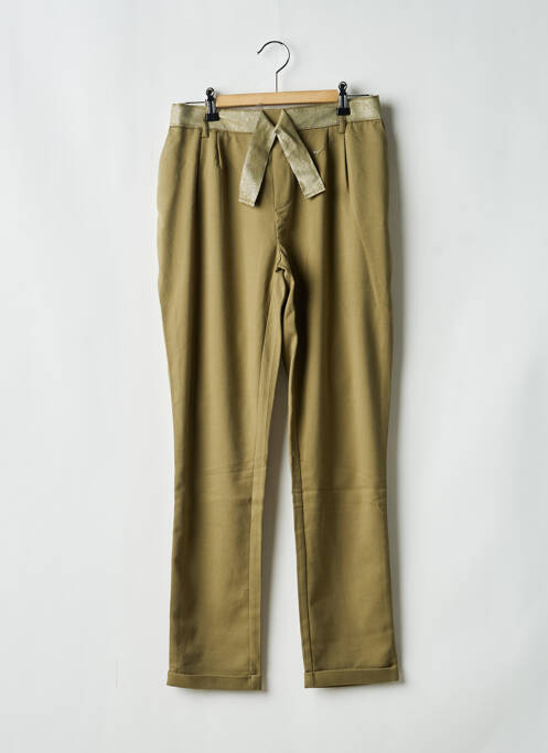 Pantalon drept croială dreaptă talie cu cleme verde ONLY fille