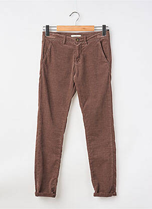 Pantalon chino închidere cu fermoar sub clapetă cu nasturi mărime normală maro HOD femme