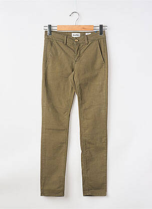 Pantalon chino țesătură poplin mărime normală verde HAPPY femeie