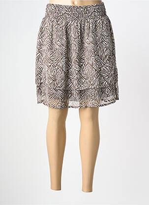 Fustă scurtă talie elastică maro STREET ONE femme