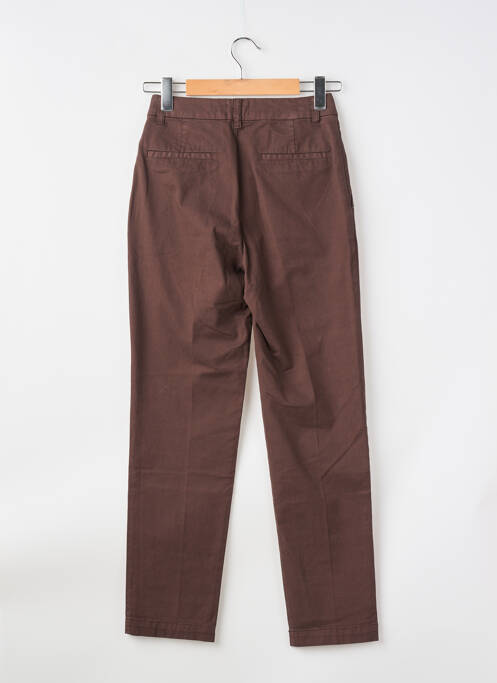 Pantalon chino țesătură poplin mărime normală maro LABDIP femme