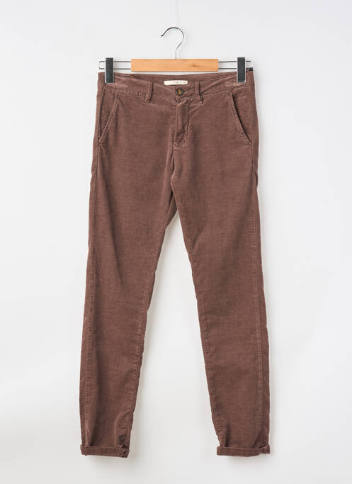 Pantalon chino închidere cu fermoar sub clapetă cu nasturi mărime normală maro HOD femme