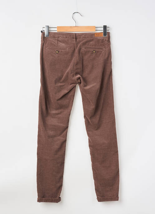 Pantalon chino închidere cu fermoar sub clapetă cu nasturi mărime normală maro HOD femme