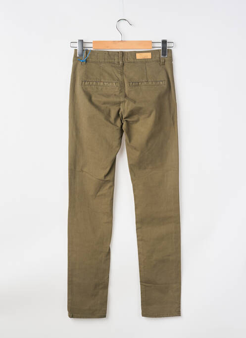 Pantalon chino țesătură poplin mărime normală verde HAPPY femme