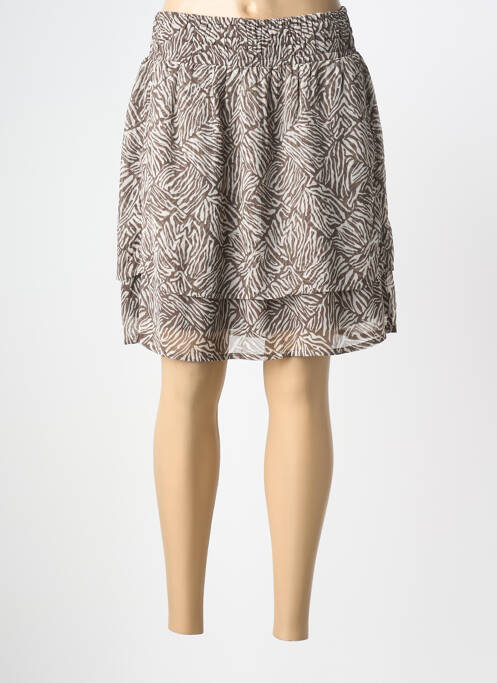 Fustă scurtă talie elastică maro STREET ONE femme