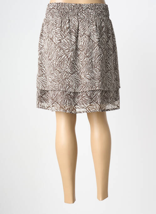 Fustă scurtă talie elastică maro STREET ONE femme