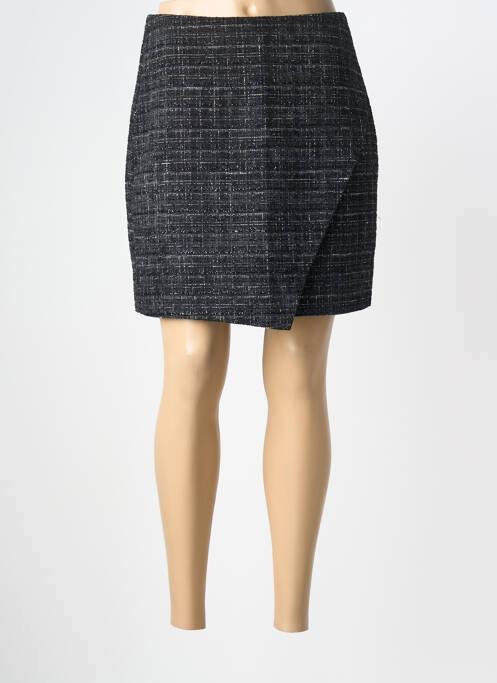 Fustă scurtă țesătură tweed negru VILA femme