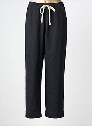 Pantalon drept talie elastică mărime normală negru LAURE + MAX femme