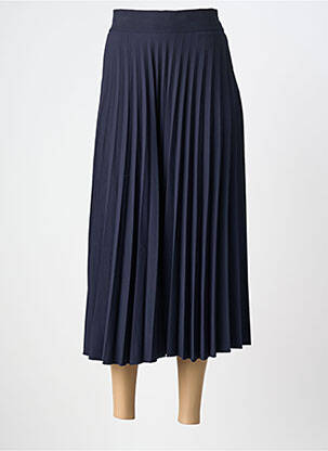 Fustă lungă țesătură plisată albastru O'MER femme