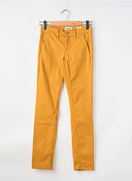 Pantalon chino talie joasă talie joasă galben HAPPY femeie