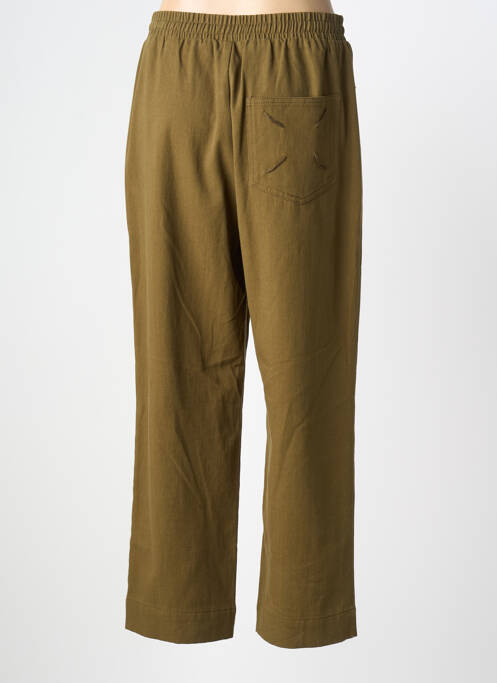 Pantalon drept talie elastică mărime normală verde LAURE + MAX femme