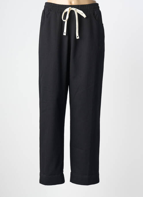 Pantalon drept talie elastică mărime normală negru LAURE + MAX femme