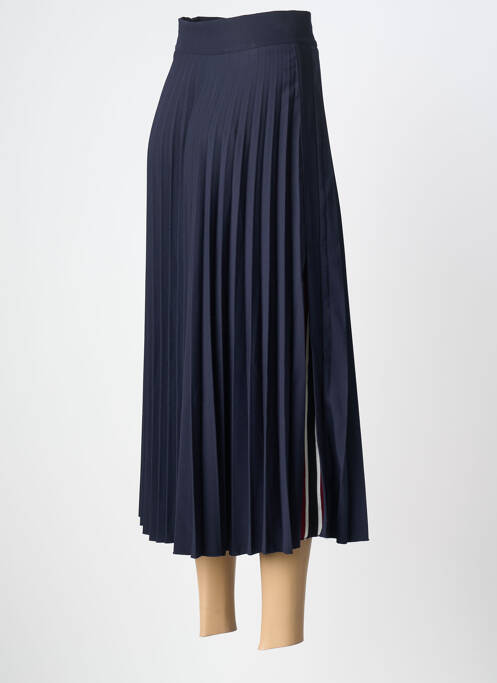 Fustă lungă țesătură plisată albastru O'MER femme