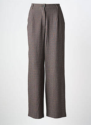 Pantalon drept talie cu cleme mărime normală maro ARTLOVE femme