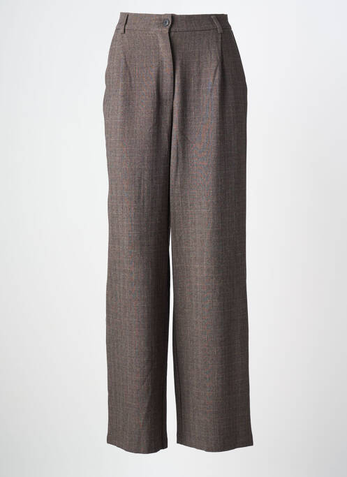 Pantalon drept talie cu cleme mărime normală maro ARTLOVE femme