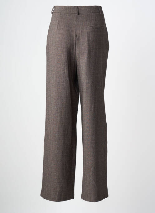 Pantalon drept talie cu cleme mărime normală maro ARTLOVE femme