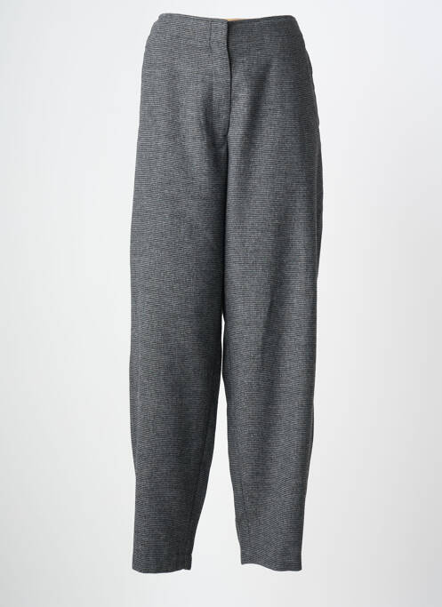 Pantalon drept închidere cu fermoar sub clapetă cu cârlig mărime normală gri ICHI femme