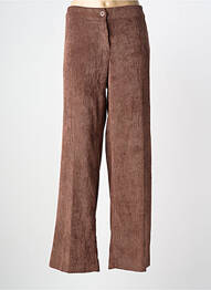 Pantalon larg închidere cu fermoar sub clapetă cu nasturi mărime normală maro SIGNE NATURE femeie