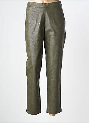 Pantalon drept talie elastică mărime normală verde SIGNE NATURE femeie