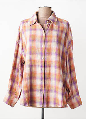 Cămașă țesătură crep mâneci lungi portocaliu HOD femme