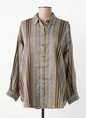 Cămașă croială dreaptă mâneci lungi maro HOD femme