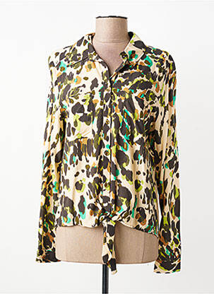 Cămașă imprimeu fantezie mâneci lungi bej SIGNE NATURE femme