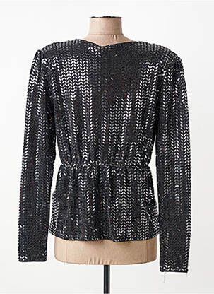 Top elasticitate mâneci lungi negru ICHI femeie