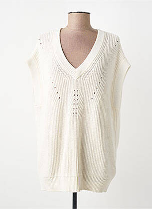 Pulover guler în v mâneci scurte alb WHITE STUFF femme