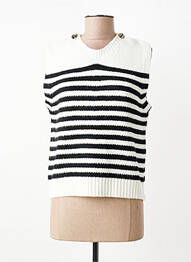 Pulover croială cambrată fără mâneci alb INSPIRATION STUDIO femme