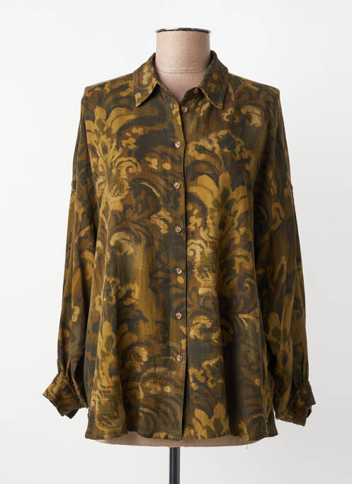 Cămașă imprimeu fantezie mâneci lungi verde HOD femme