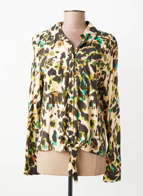 Cămașă imprimeu fantezie mâneci lungi bej SIGNE NATURE femme